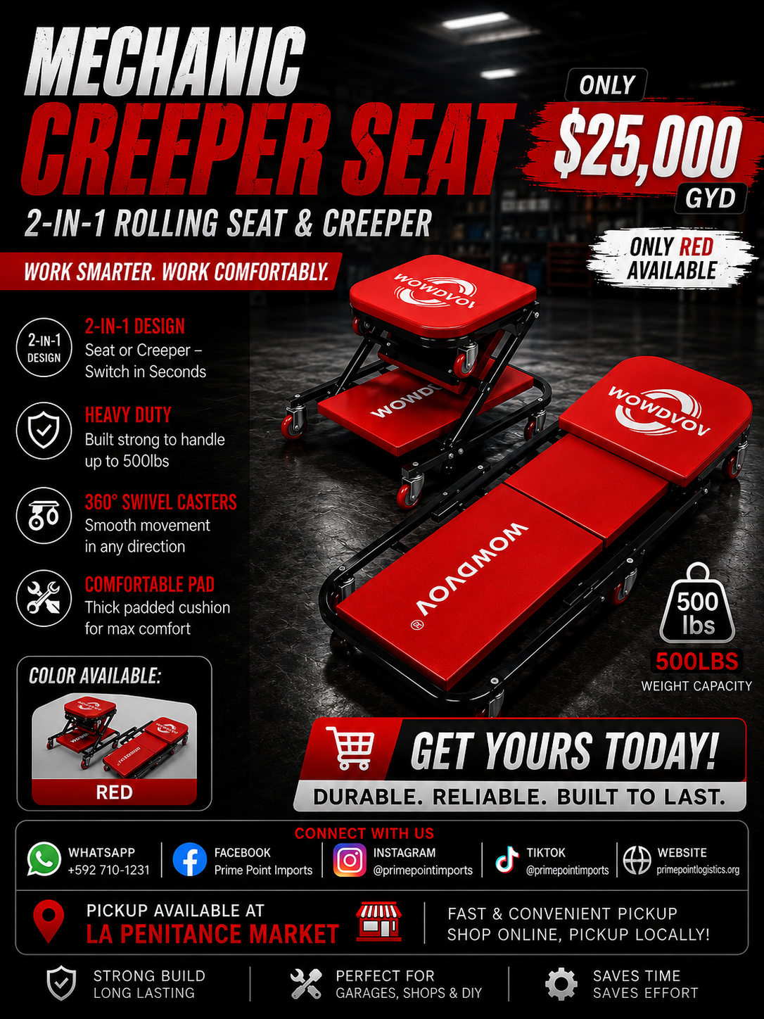 Mechanic Creeper Seat — 2-in-1